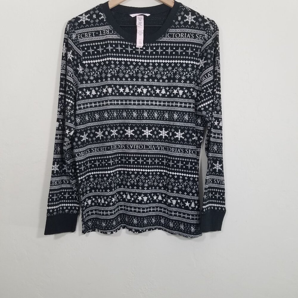 Victoria's Secret Sleep Pajama Top Long Sleeve Cotton Stretchy Size XL